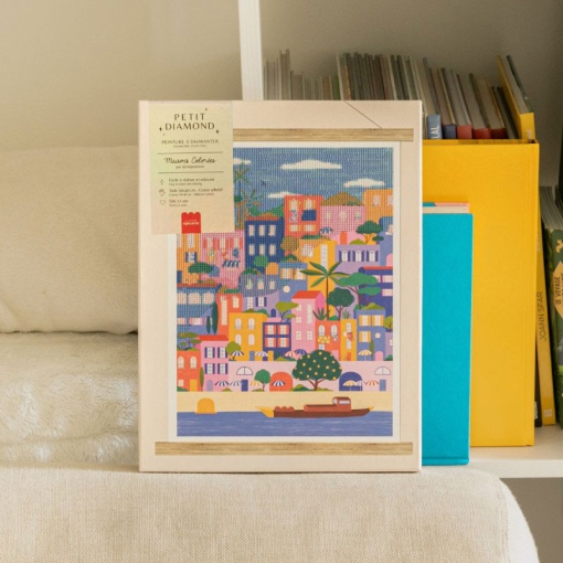 Pintar com diamantes La Petite Épicerie Petit Diamond 30x40cm - Casas coloridas