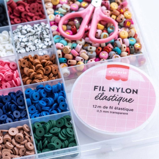 Caixa de 16 cores de missangas Heishi 6mm - Nature La Petite Épicerie