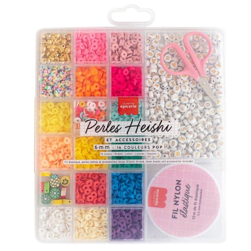 Caixa de missangas Heishi 6mm 16 cores - Pop La Petite Épicerie
