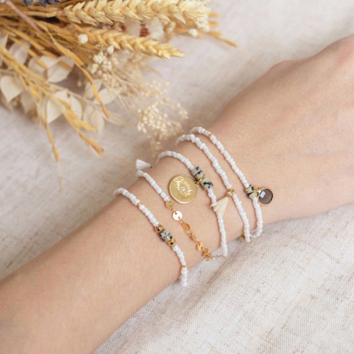Kit DIY bijouterie - A minha pulseira com missangas multivolta branco La Petite Épicerie