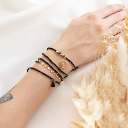 Kit DIY bijouterie - A minha pulseira com missangas multivolta preto La Petite Épicerie