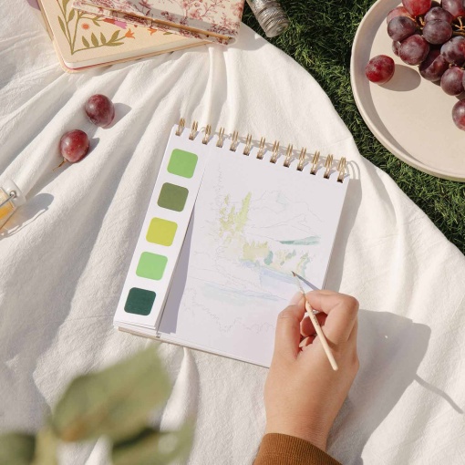 Travel book La Petite Épicerie caderno de viagem para aguarela - Paisagem natureza