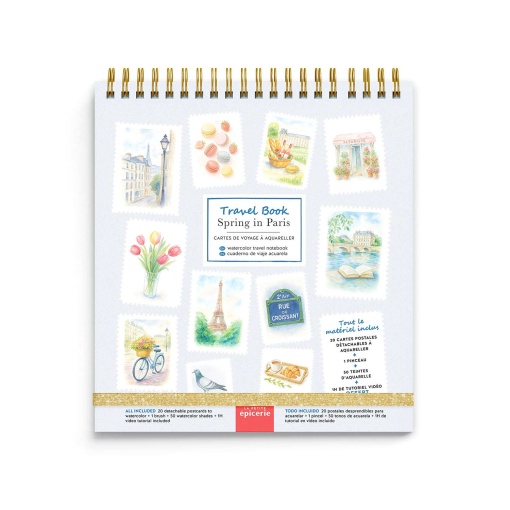 Travel book La Petite Épicerie caderno de viagem para aguarela - primavera em Paris