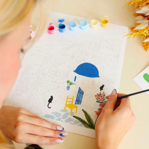 Pintar por números La Petite Épicerie Petit Pinceau 24,5x32,5cm - Santorini