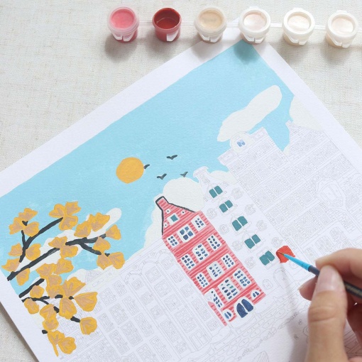 Pintar por números La Petite Épicerie Petit Pinceau 24,5x32,5cm - Amsterdão