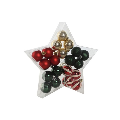 Conjunto bolas de Natal 4cm 20 peças