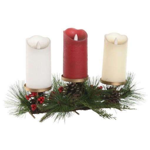 Candle holder in the shape of a branch with pine cones, 43x24x12cm