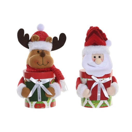Caixa Pai Natal/rena 12x10x25cm sortido