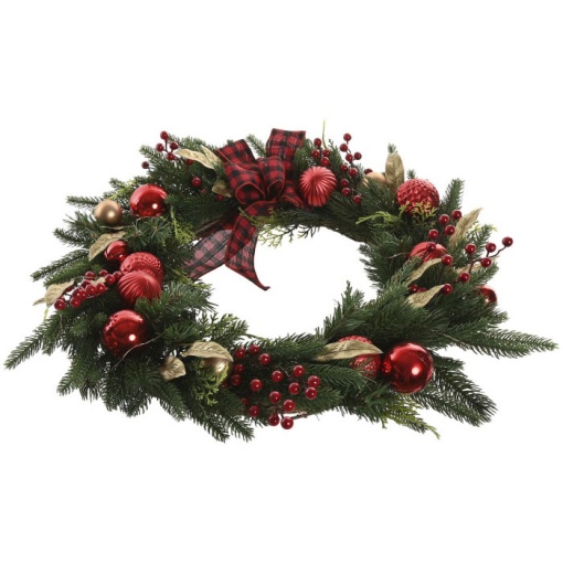 Christmas wreath with LED lights, 60cm.