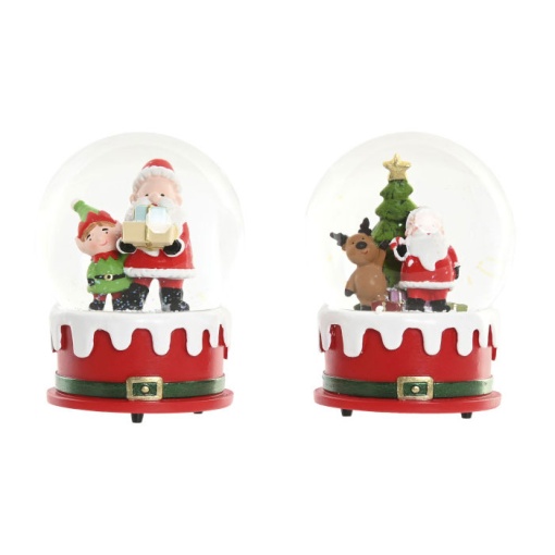 Globo de neve Pai Natal com música 14cm sortido