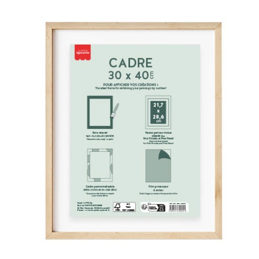Moldura La Petite Épicerie para criações pintar por números Petit Pinceau 30x40cm