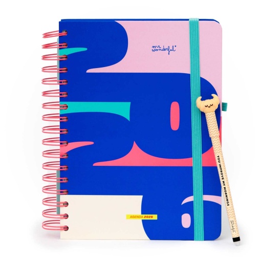 Agenda diária Wonder A5 2026 espiral MR.WONDERFUL "Quando uma porta se abre" + esferográfica apagável