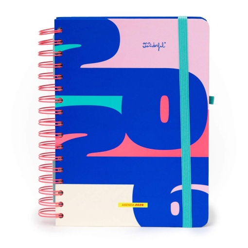 Agenda diária Wonder A5 2026 espiral MR.WONDERFUL "Quando uma porta se abre" + esferográfica apagável