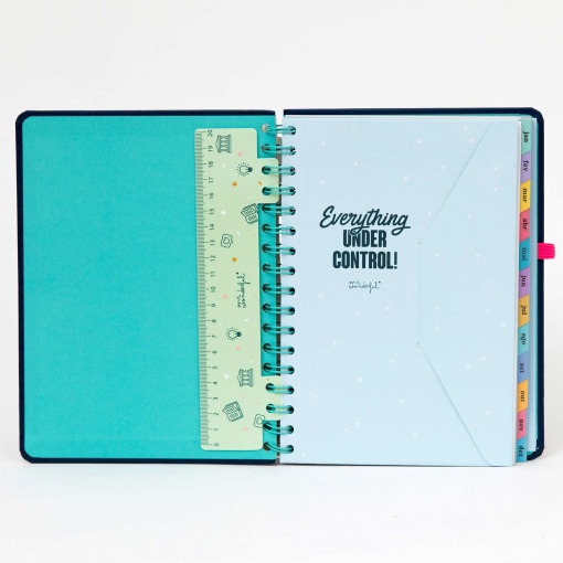 Agenda semanal Wonder A5 2026 espiral MR.WONDERFUL "Seres tu está na moda" + esferográfica apagável