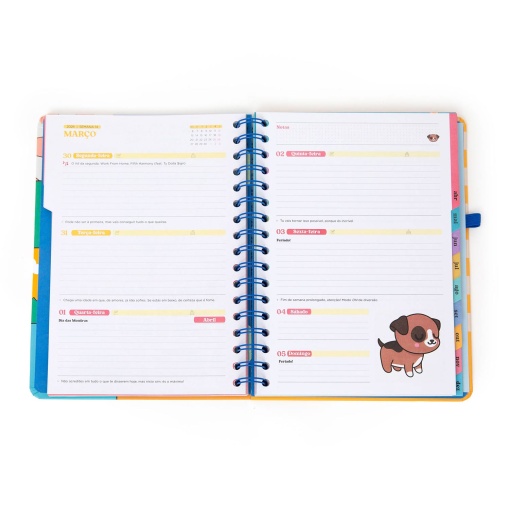 Agenda semanal Wonder A5 2026 espiral MR.WONDERFUL "Planos random" + esferográfica apagável