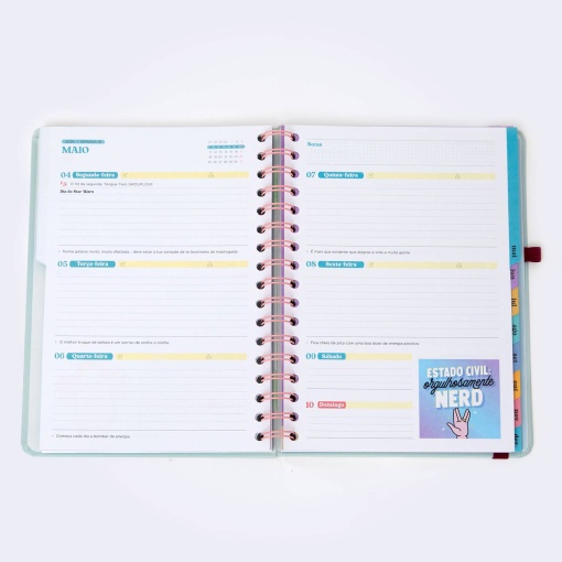 Agenda semanal Wonder A5 2026 espiral MR.WONDERFUL "Objetivo da semana" + esferográfica apagável