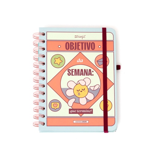 Agenda semanal Wonder 170x173mm 2026 espiral MR.WONDERFUL "Objetivo da semana"