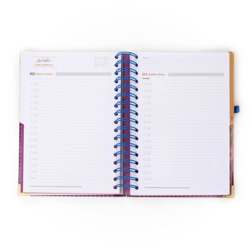 Agenda diária Office 170x226mm 2026 espiral MR.WONDERFUL "A vida é hoje" + esferográfica apagável
