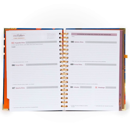 Agenda diária Office 170x226mm 2026 espiral MR.WONDERFUL "Non stop" + esferográfica