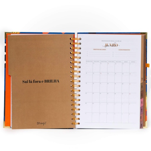Agenda diária Office 170x226mm 2026 espiral MR.WONDERFUL "Non stop" + esferográfica