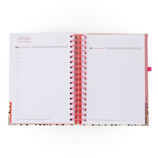 Agenda diária Office 170x226mm 2026 espiral MR.WONDERFUL "Aqui e agora" + esferográfica apagável