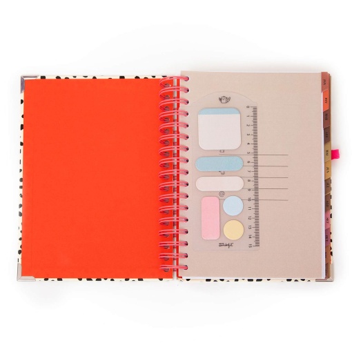 Agenda diária Office 170x226mm 2026 espiral MR.WONDERFUL "Aqui e agora" + esferográfica apagável