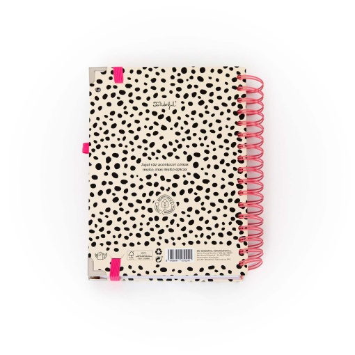Agenda diária Office 170x226mm 2026 espiral MR.WONDERFUL "Aqui e agora" + esferográfica apagável