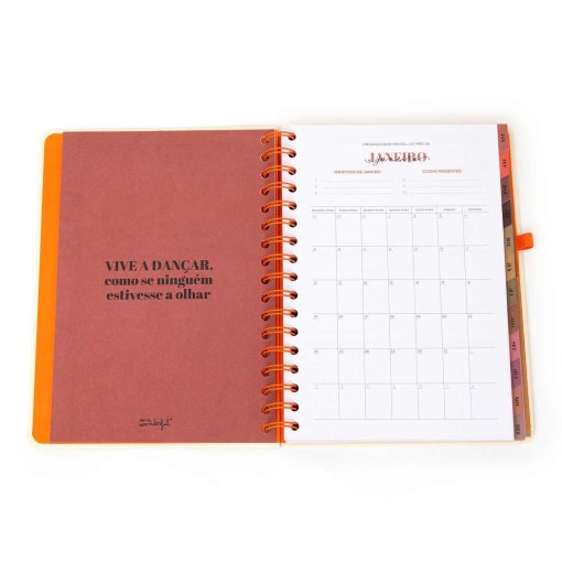 Agenda semanal Office A5 2026 espiral MR.WONDERFUL "Sem regras, só atitude" + esferográfica apagável