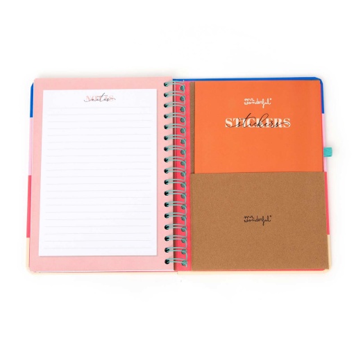 Agenda semanal Office A5 2026 espiral MR.WONDERFUL "Por onde começamos?" + esferográfica apagável