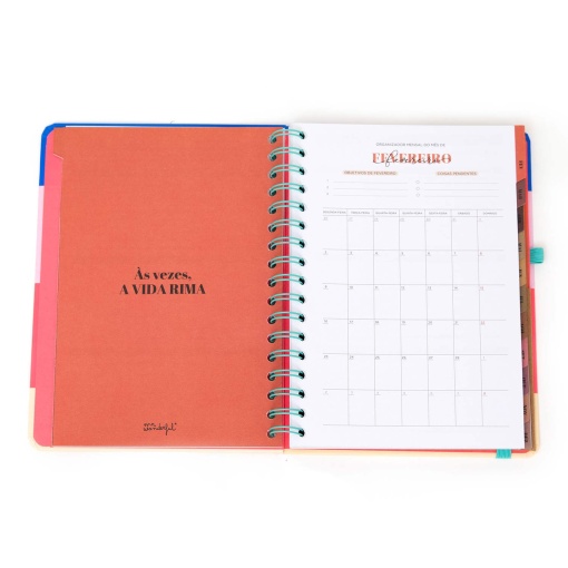 Agenda semanal Office A5 2026 espiral MR.WONDERFUL "Por onde começamos?" + esferográfica apagável