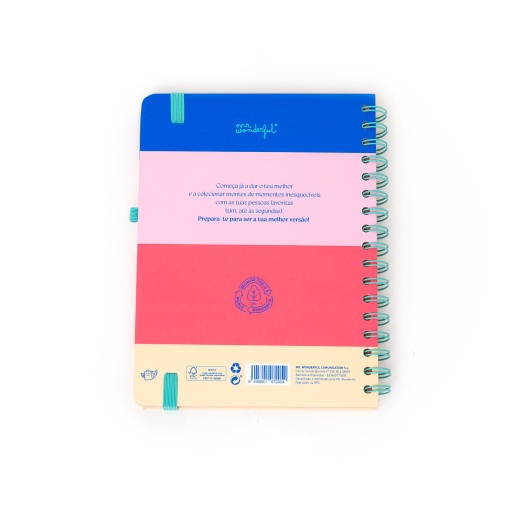 Agenda semanal Office A5 2026 espiral MR.WONDERFUL "Por onde começamos?" + esferográfica apagável