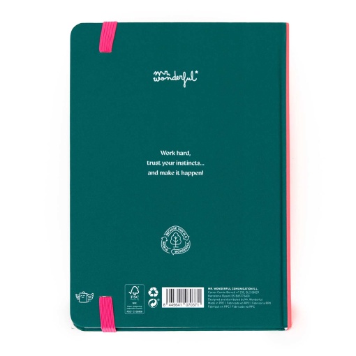 Agenda semanal Basic A5 2026 MR.WONDERFUL "My new era" com suporte para telemóvel