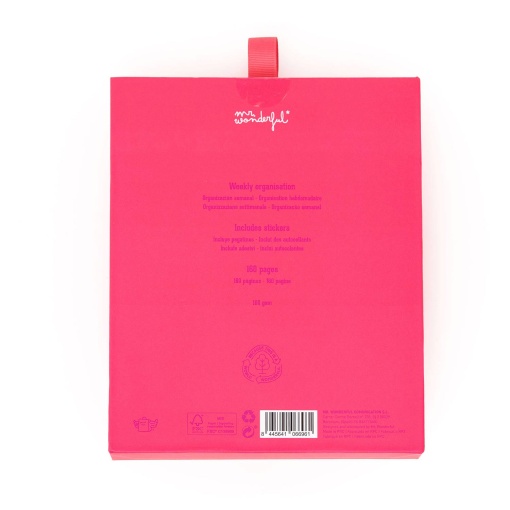 Agenda semanal Pocket 128x172mm 2026 MR.WONDERFUL rosa