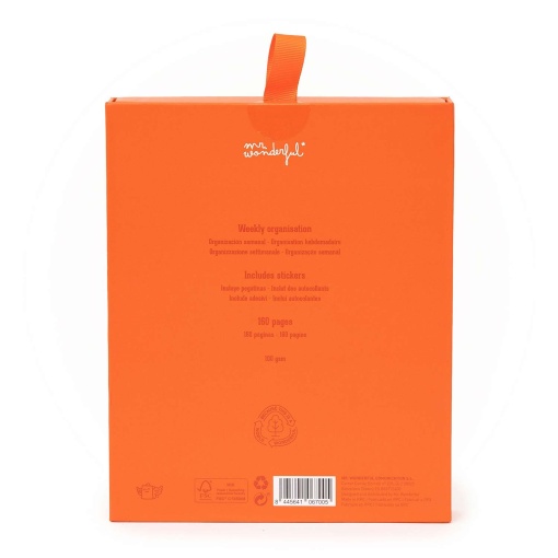 Agenda semanal Pocket 128x172mm 2026 MR.WONDERFUL laranja