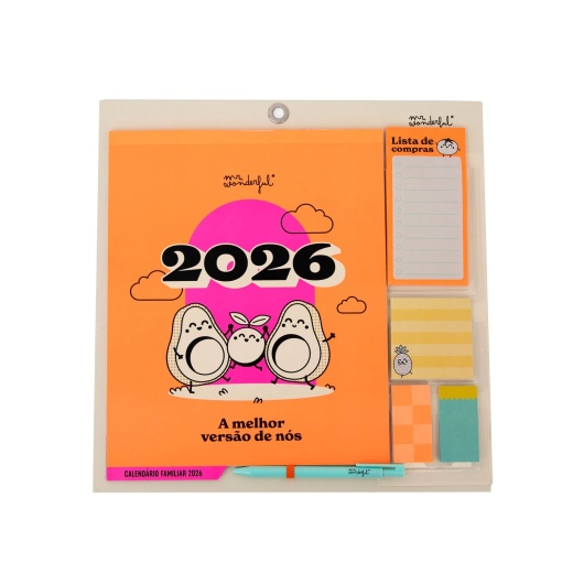 Calendário de parede magnético familiar 2026 MR.WONDERFUL "A melhor versão de nós"
