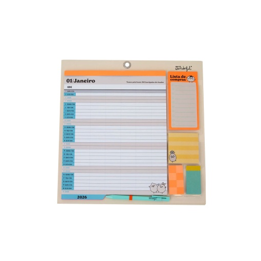 Calendário de parede magnético familiar 2026 MR.WONDERFUL "A melhor versão de nós"