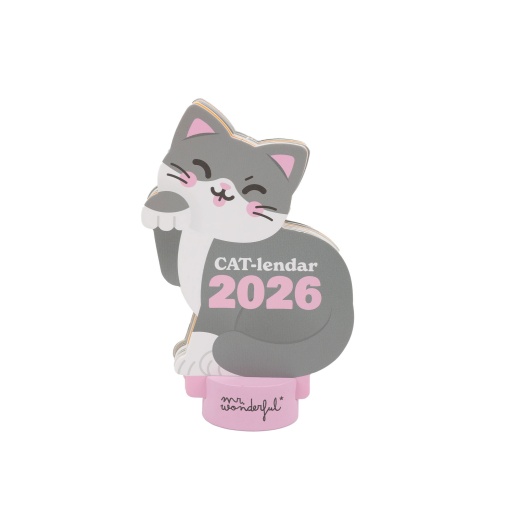 Calendário de mesa com base 2026 MR.WONDERFUL "Cat-lendar"