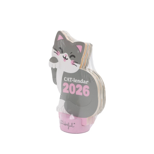 Calendário de mesa com base 2026 MR.WONDERFUL "Cat-lendar"