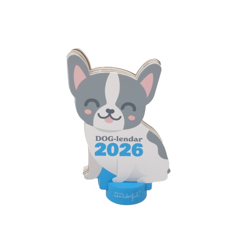 Calendário de mesa com base 2026 MR.WONDERFUL "Dog-lendar Bulldog"
