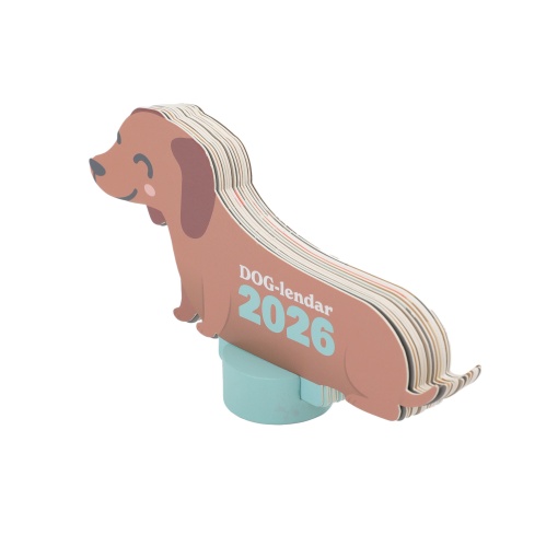 Calendário de mesa com base 2026 MR.WONDERFUL "Dog-lendar cão salsicha"