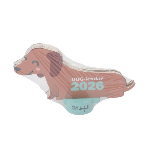 Calendário de mesa com base 2026 MR.WONDERFUL "Dog-lendar cão salsicha"