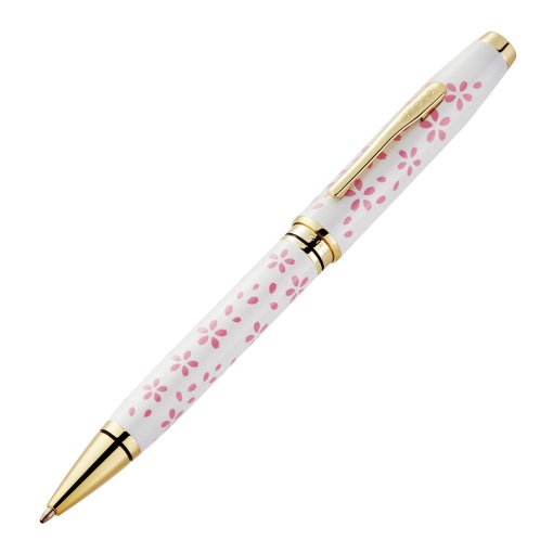 Esferográfica CROSS Coventry Cherry Blossom branco/rosa Golden Trim M
