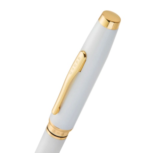 CROSS Coventry ballpoint pen, pearl white lacquer with gold clip, M AT0662-13