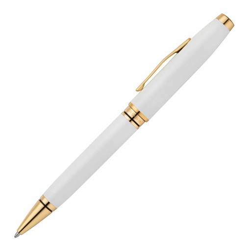 CROSS Coventry ballpoint pen, pearl white lacquer with gold clip, M AT0662-13