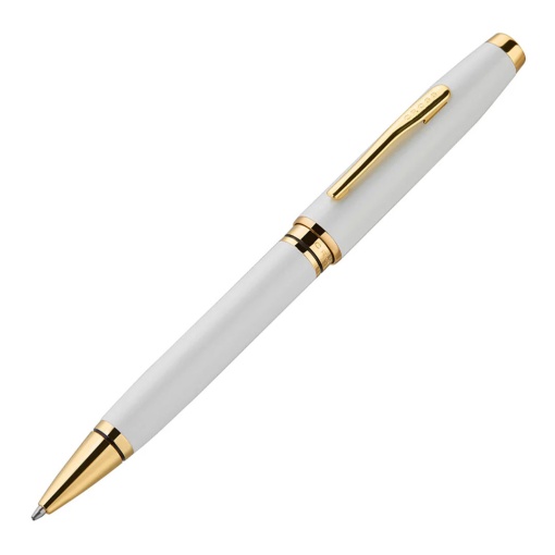 CROSS Coventry ballpoint pen, pearl white lacquer with gold clip, M AT0662-13