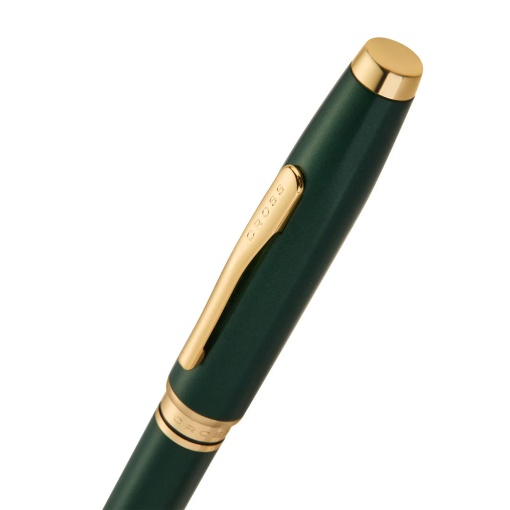 CROSS Coventry ballpoint pen, green lacquered with gold clip, M AT0662-14
