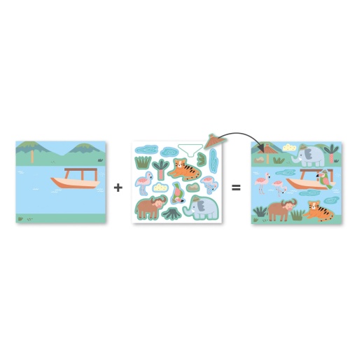 Stickers geométricos - safari APLI Kids