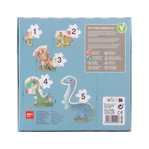 Puzzle APLI Kids 1-2-3-4-5 peças dinos