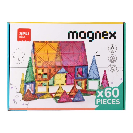 Jogo de construção magnético Magnex 60 peças APLI Kids
