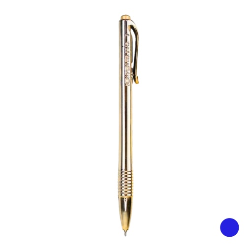 NEWPEN Clic Sensations Metallic 2.0 gel ballpoint pen, gold, blue ink, 0.7mm